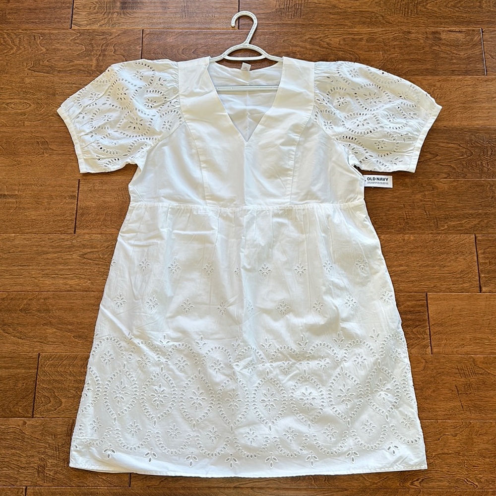 V-Neck Eyelet Mini Dress for Women